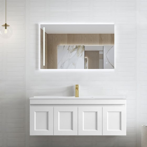 ArcQuay 800mm white LED bathroom mirror in a vanity setting