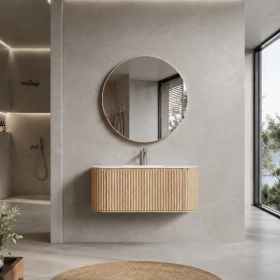 ArcQuay Bondi Fluted – 800mm Wall-Hung Bathroom Vanity