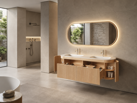 ArcQuay Byron Shelf 1200mm wall-hung bathroom vanity front view