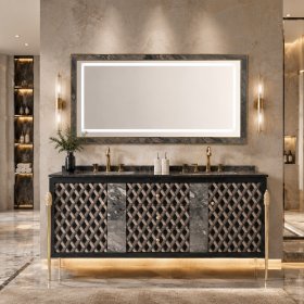 ArcQuay Marlo Fluted 600mm Matte Black Wall Hung Vanity