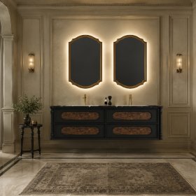ArcQuay Marlo Fluted 1200mm Matte Black Wall Hung Vanity