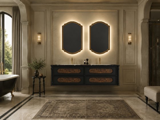 ArcQuay Marlo Fluted 1200mm Matte Black Wall Hung Vanity