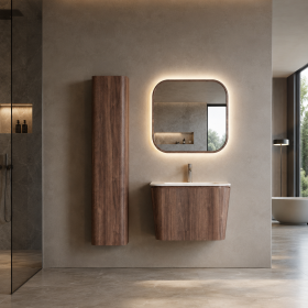 ArcQuay Coral Walnut – 900mm Wall-Hung Bathroom Vanity