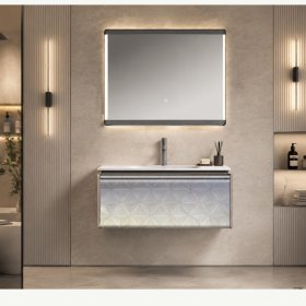 ArcQuay Noosa Fluted 750mm Satin White Wall Hung Vanity