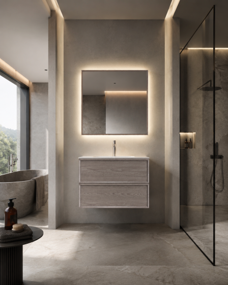 ArcQuay Fraser Triple 800mm wall-hung bathroom vanity front view