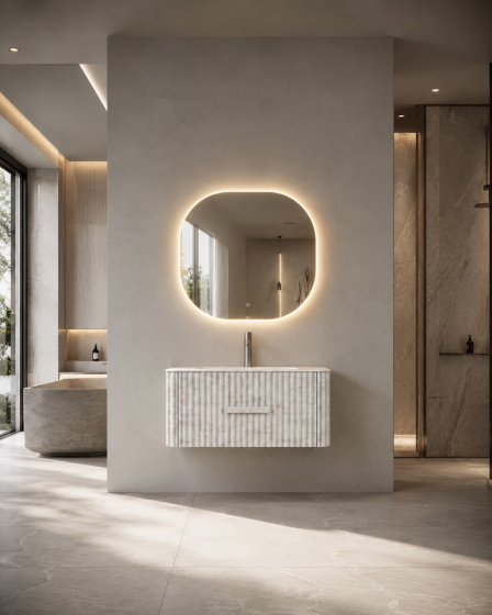 ArcQuay Glenelg White 800mm wall-hung bathroom vanity front view