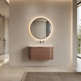 ArcQuay Harbour Walnut – 700mm Wall-Hung Bathroom Vanity