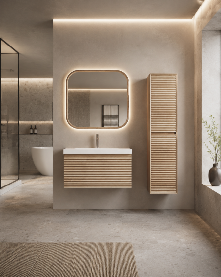 ArcQuay Rottnest Louvre 1200mm wall-hung bathroom vanity front view