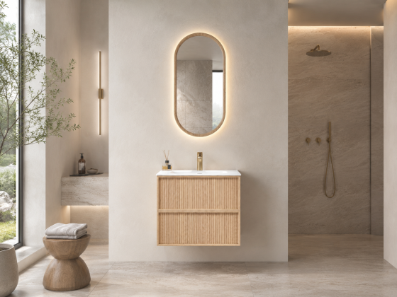 ArcQuay Urunga 800mm wall-hung bathroom vanity front view