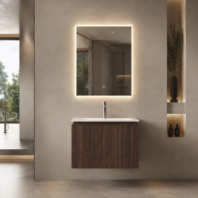 ArcQuay Xavier Walnut – 800mm Wall-Hung Bathroom Vanity