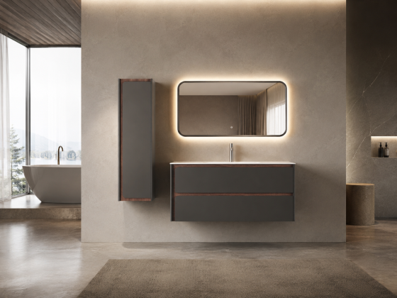 ArcQuay Zenith Dark 1200mm wall-hung bathroom vanity front view