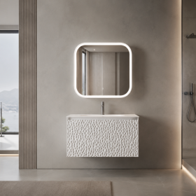 ArcQuay Alba Embossed – 900mm Wall-Hung Bathroom Vanity