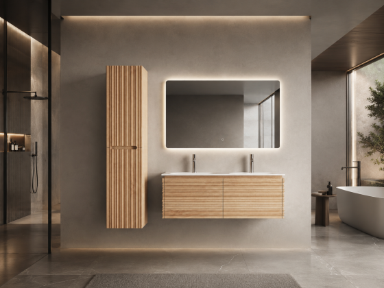 ArcQuay Eagle Fluted 1200mm wall-hung bathroom vanity front view
