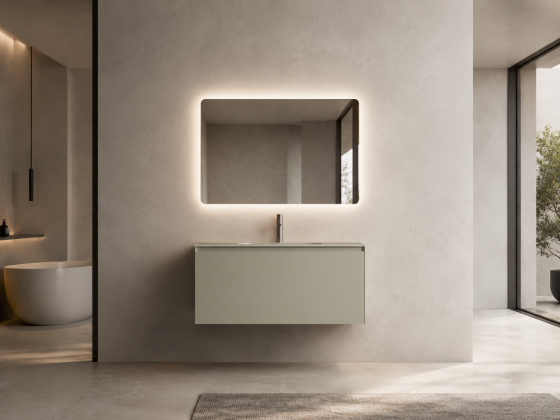 ArcQuay Gumleaf 900mm wall-hung bathroom vanity front view