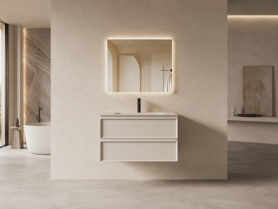ArcQuay Hale Double 900mm wall-hung bathroom vanity front view