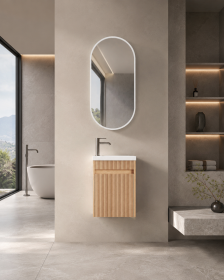ArcQuay Umina Arched 600mm wall-hung bathroom vanity front view