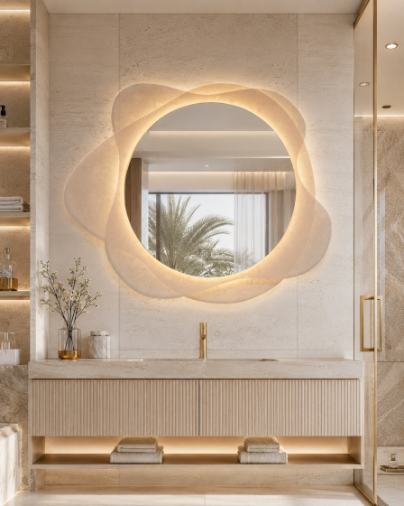 ArcQuay JMY-A0002 1024 × 1024 mm decorative LED bathroom mirror