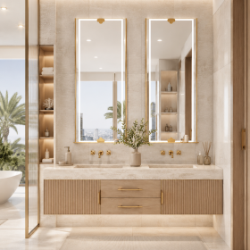 ArcQuay JMY-S0003 550 × 1200mm Brushed Titanium stainless steel LED mirror