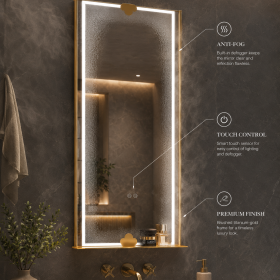 ArcQuay JMY-S0003 Stainless Steel LED Smart Mirror — product view 3