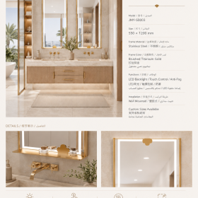 ArcQuay JMY-S0003 Stainless Steel LED Smart Mirror — product view 4