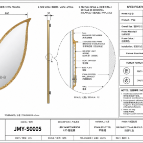ArcQuay JMY-S0005 Stainless Steel LED Smart Mirror — product view 5