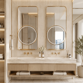 ArcQuay JMY-S0006 800 × 1500mm Brushed Titanium stainless steel LED mirror