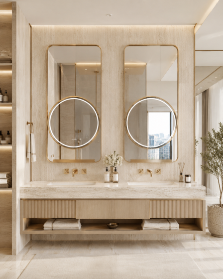 ArcQuay JMY-S0006 800 × 1500mm Brushed Titanium stainless steel LED mirror