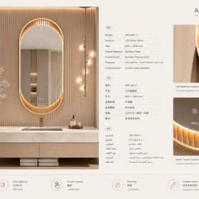 ArcQuay JMY-S0011 Stainless Steel LED Smart Mirror — product view 4