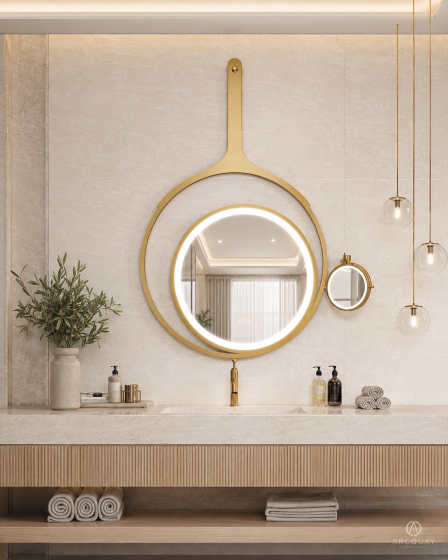 ArcQuay JMY-S0012 800 × 1200mm Brushed Titanium stainless steel LED mirror