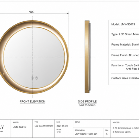 ArcQuay JMY-S0013 Stainless Steel LED Smart Mirror — product view 5
