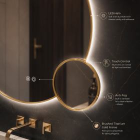 ArcQuay JMY-S0015 Stainless Steel LED Smart Mirror — product view 3