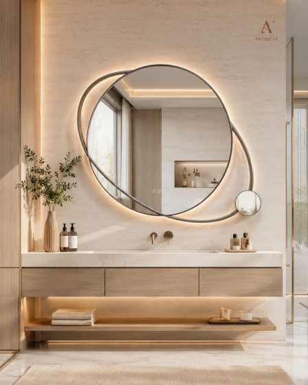 ArcQuay JMY-S0016 1200 × 800 mm Gun Metal Grey stainless steel LED mirror