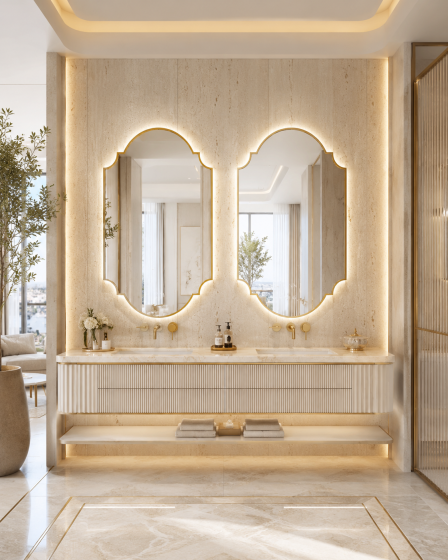 ArcQuay JMY-S0024 600 × 900 mm Brushed Titanium stainless steel LED mirror