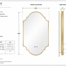 ArcQuay JMY-S0024 Stainless Steel LED Smart Mirror — product view 5