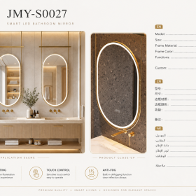 ArcQuay JMY-S0027 Stainless Steel LED Smart Mirror — product view 4