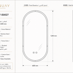 ArcQuay JMY-S0027 Stainless Steel LED Smart Mirror — product view 5