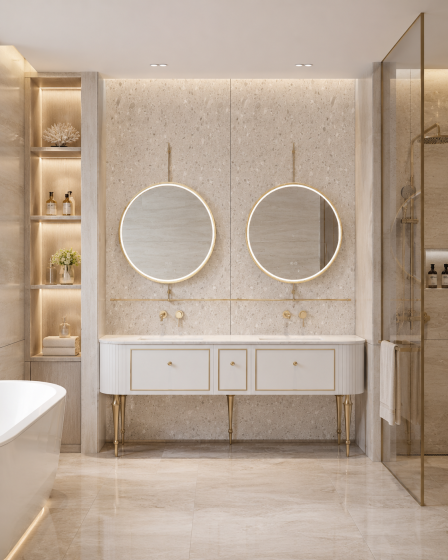 ArcQuay JMY-S0028 1800 × 700 mm Brushed Titanium stainless steel LED mirror