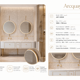 ArcQuay JMY-S0028 Stainless Steel LED Smart Mirror — product view 4
