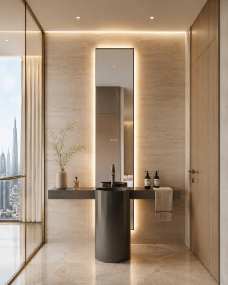 ArcQuay JMY-S0029 500 × 2000 mm Gun Metal Grey stainless steel LED mirror
