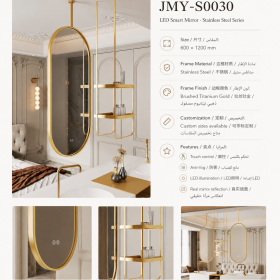 ArcQuay JMY-S0030 Stainless Steel LED Smart Mirror — product view 5