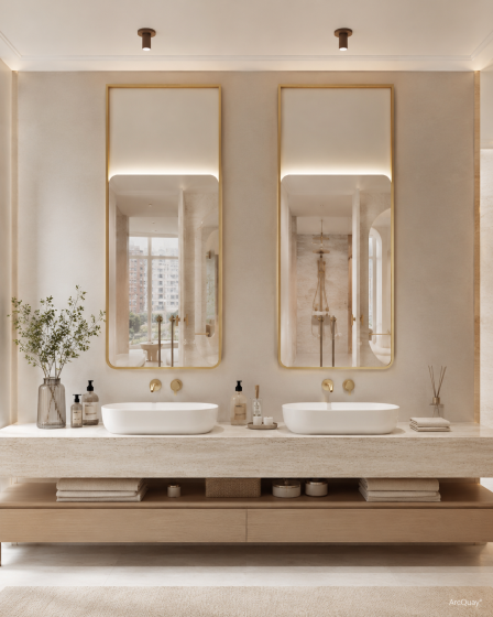 ArcQuay JMY-S0032 600 × 1200 mm Brushed Titanium stainless steel LED mirror
