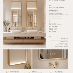 ArcQuay JMY-S0032 Stainless Steel LED Smart Mirror — product view 5