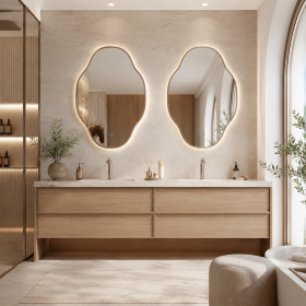 ArcQuay JMY-S0035 600 × 900 mm Brushed Titanium stainless steel LED mirror