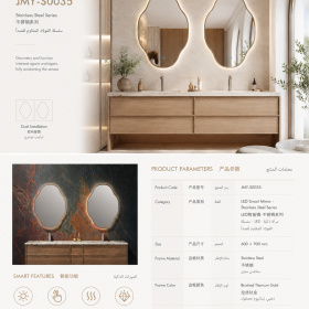 ArcQuay JMY-S0035 Stainless Steel LED Smart Mirror — product view 3