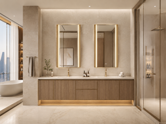 ArcQuay JMY-S0038 600 × 1000 mm Brushed Titanium stainless steel LED mirror