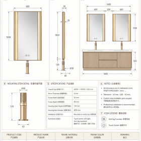 ArcQuay JMY-S0038 Stainless Steel LED Smart Mirror — product view 6