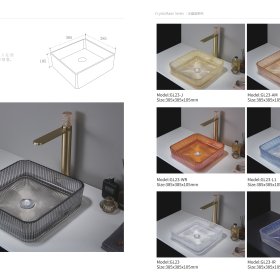 ArcQuay Qijing Series GL23 crystal glass vessel basin variants