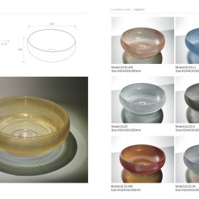 ArcQuay Round Wheel Series GL55 crystal glass vessel basin variants