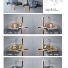 ArcQuay N01 and GL30 wall-mounted crystal basin shelf combinations