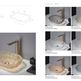 ArcQuay Shuiwen Series GL47 crystal glass vessel basin variants